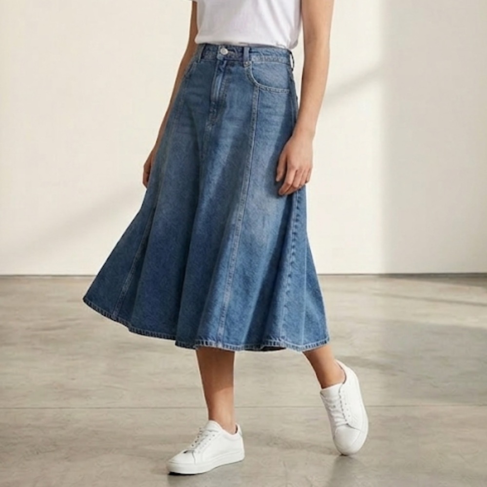 Miss Sixty Y2K 90s Denim Midi Skirt Size XS